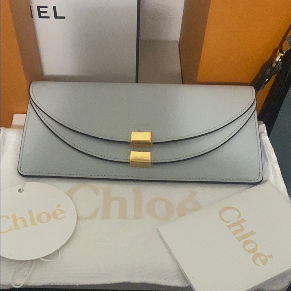 Authentic Chloe double flap large wallet